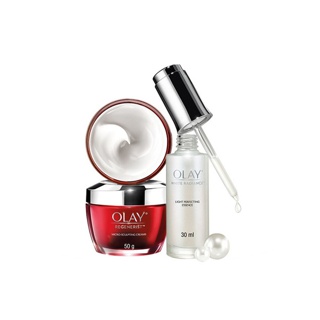 OLAY โอเลย์ Power Duo Regenerist เดย์ครีม 50g + Luminous Essence เซรั่ม 30ml | Day Cream 50g + Serum 30ml