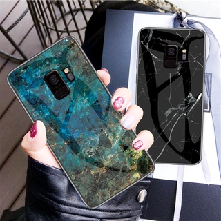 For Samsung Galaxy S7 Edge S8 S9 Case หินอ่อน เคสแข็งเคสสำหรับเคสกันกระแทกเคสโทรศัพท์ Marble Gradient Tempered Glass Protective Back Cover Case for Samsung S7edge S8PLUS S9PLUS เคสกันกระแทกเคสโทรศัพท์