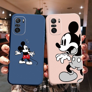 เคสโทรศัพท์มือถือ แบบนิ่ม ลายมิกกี้ มินนี่ เมาส์ ขอบสี่เหลี่ยม สําหรับ Xiaomi Redmi Note 10 Pro 9S 9A POCO X3 NFC M3 Pro 5G