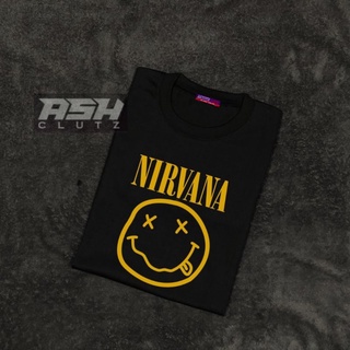 เสื้อยืดแขนสั้น ผ้าฝ้าย พิมพ์ลาย NIRVANA BIG PRINT สําหรับผู้ชาย