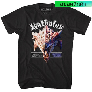 tshirtเสื้อยืดคอกลมฤดูร้อนเสื้อยืด พิมพ์ลาย Monster Hunter Rathalos Flying Wyvern Dragon สําหรับผู้ชายSto4XL