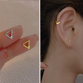 14k สามเหลี่ยม Hoop ต่างหูสําหรับผู้หญิงเจาะ Hikaw Silver Stud Earings สําหรับผู้หญิงชุด Earings สําหรับเด็ก Hypoallergenic อุปกรณ์เสริมชุดเครื่องประดับ