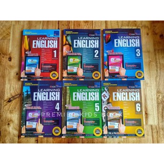 แบบฝึกหัด Learning English book 1-6 หนังสือใหม่ ปกอ่อนชุด 7 เล่ม