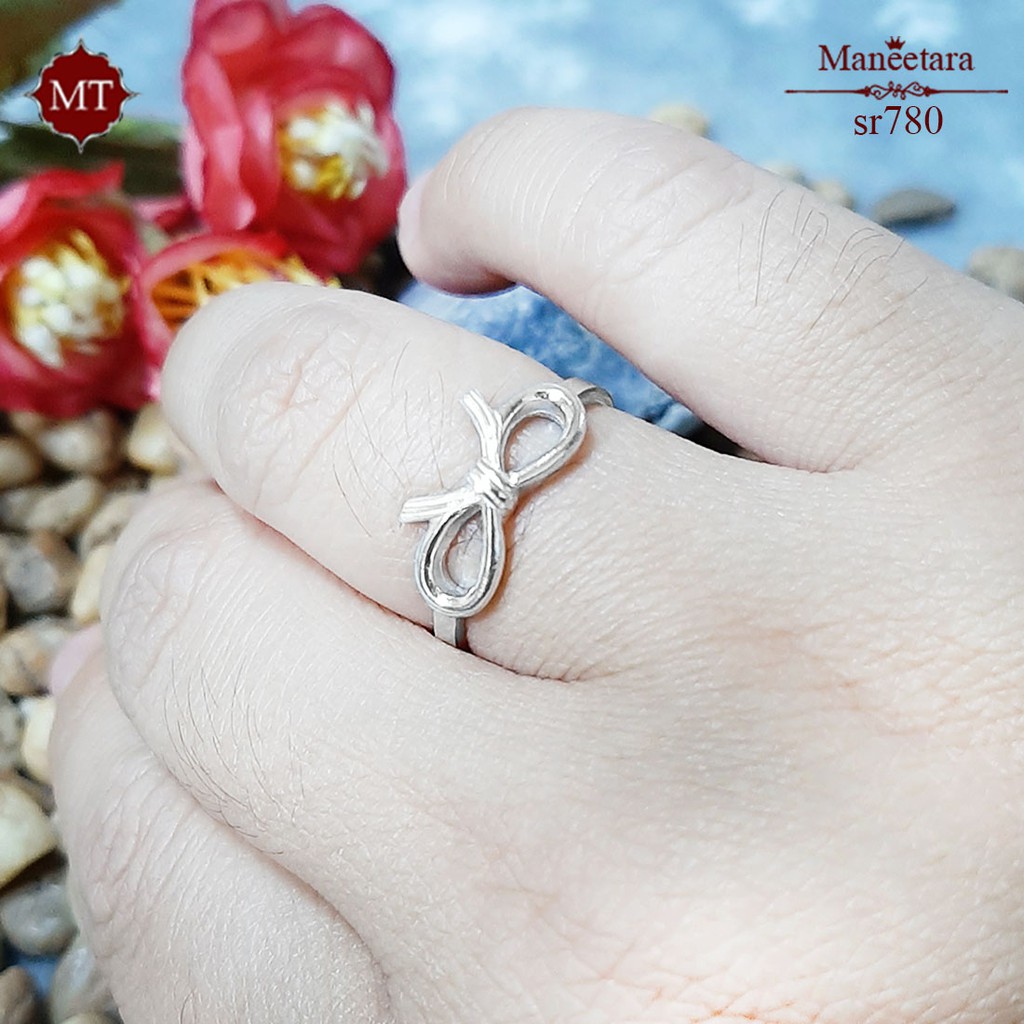 MT แหวนเงินแท้ รูปโบว์ ไซส์ 49 51 54 57 Sterling Silver Ring (sr780) MT Jewelry มณีธารา - รูปที่ 4