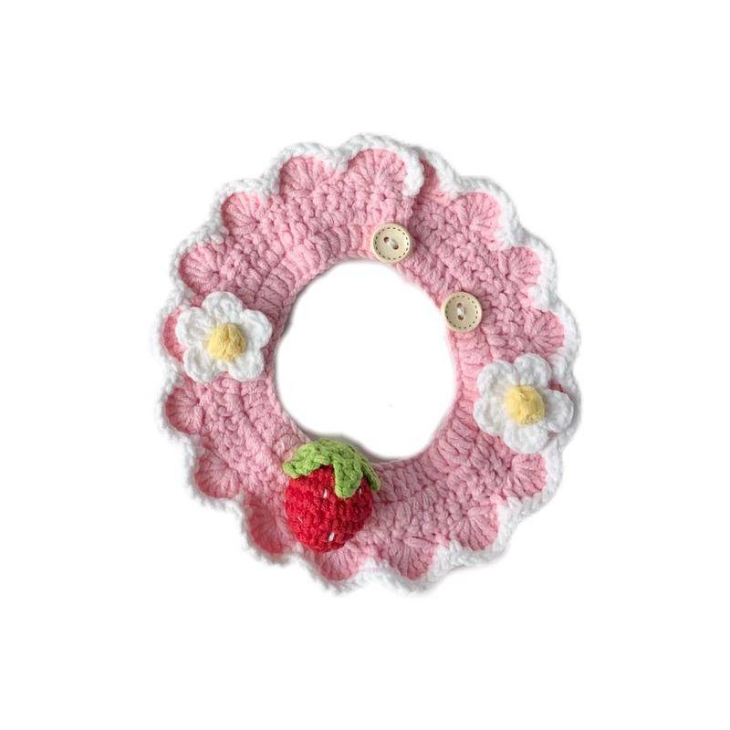 ปลอกคอ ผ้าพันคอ ผ้าวูลถักโครเชต์ แฮนด์เมด สําหรับสัตว์เลี้ยง สุนัข แมว กระต่าย Diy - รูปที่ 3