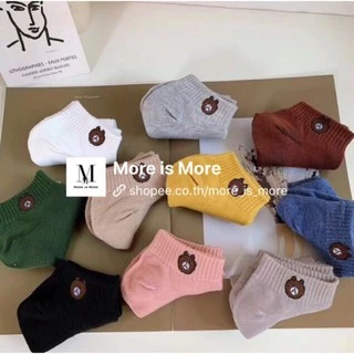ถุงเท้าผู้หญิ่ง 🧸ลายหมี🔥1แพค10คู่10สี🔥ถุงเท้าน่ารัก ถุงเท้สข้อสั้น สไตล์ญี่ปุ่น พร้อมส่ง