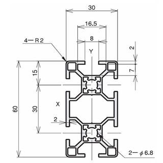 Aluminum Profile 3060 T30 (แบ่งตัด)