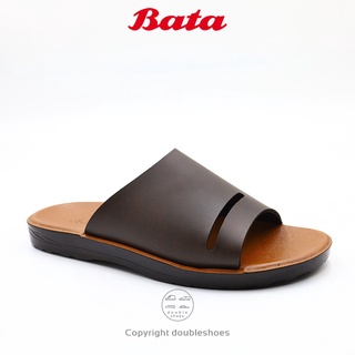 BATA รองเท้าแตะผู้ชาย มินิมอล ทรงเรียบ สีน้ำตาล ไซส์ 5-10 (39-44) (รุ่น 861-4156)