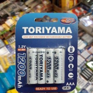 ถ่านชาร์จ Toriyama  AAA 1200mAh 4ก้อน ของใหม่ ของแท้