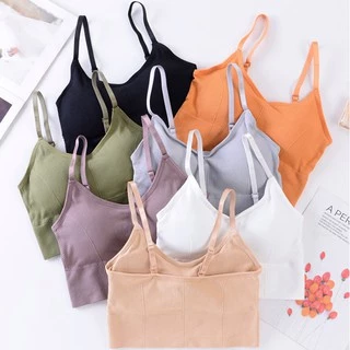 บรา สายเดี่ยว หลังเต็ม ครึ่งตัว สปอร์ตบรา เสริมฟองน้ำ ปรับสายได้ ผ้านุ่ม ระบายอากาศ เกรดพรีเมี่ยม
