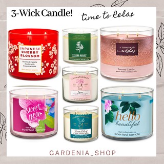 Sale🔥เทียนหอม 🏡Bath and body works 3-Wick Candle 411 g เทียนหอม Gardenia_Shop