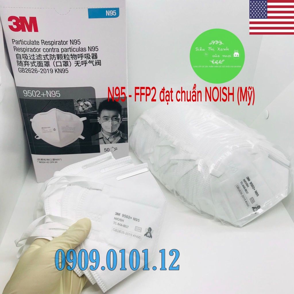ของแท ้ 3m 9502 + หน ้ ากากชุด 10 ชิ ้ น Meeting Us NIOSH FFP2 Standard, Premium kn95 Mask Strap Over The Head