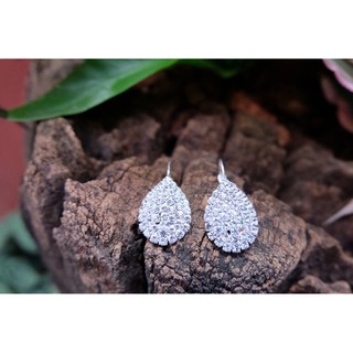 🌟 พร้อมส่ง 🌟 ต่างหูคริสตัลรูปหยดน้ำ Crystal drop earrings