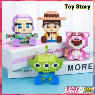 บล็อกตัวต่อนาโน รูปการ์ตูน Toy Story Buzz Lightyear Woody สร้างสรรค์ DIY สําหรับตกแต่ง