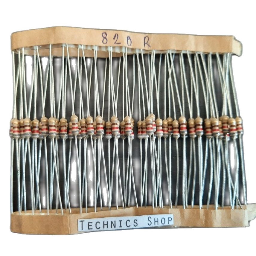 ตัวต้านทาน 820 โอห์ม 1/4W จำนวน 20 ตัว Resistor 820 Ohm 20 pcs.