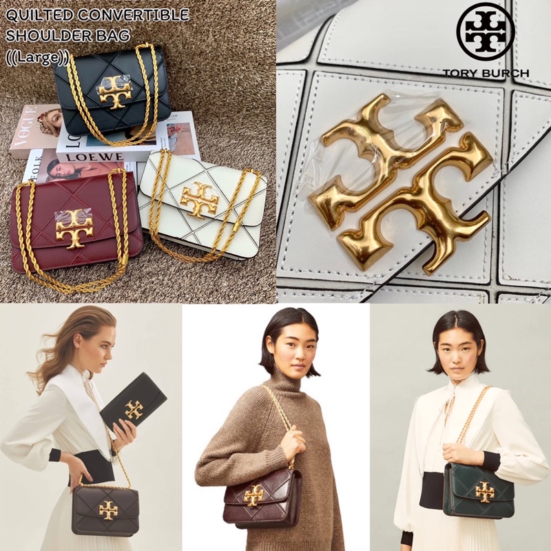 TORY BURCH ELEANOR QUILTED CONVERTIBLE SHOULDER BAG((73590)) | Shopee  Thailand