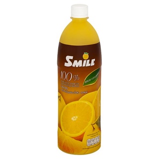 ✨ขายดี✨ สไมล์ น้ำส้ม 100% จากน้ำส้มเข้มข้นพร้อมเนื้อส้ม 1000มล. Smile 100% Orange Juice from Orange Juice Concentrate wi