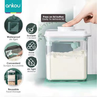 ANKOU Air Tight Milk Powder Container Milk Storage Container Powder with Scraper - Rectangle Scraper