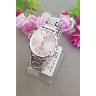 นาฬิกา Casio รุ่น LTP-VT01D-7B นาฬิกาผู้หญิงสายสแตนเลสสีเงิน หน้าปัดสีขาว - มั่นใจ ของแท้ 100% รับประกันสินค้า 1ปีเต็ม