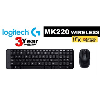 KEYBOARD & MOUSE (คีย์บอร์ดและเมาส์ไร้สาย) LOGITECH MK220 WI…