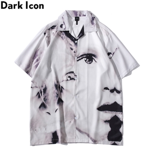 Dark Icon เสื้อเชิ้ตแขนสั้นสไตล์วินเทจสําหรับผู้ชาย