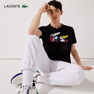 Laostee เสื้อยืดลําลอง แขนสั้น คอกลม พิมพ์ลายหนังจระเข้ สไตล์ฝรั่งเศส เหมาะกับฤดูร้อน สําหรับผู้ชาย | Th0822