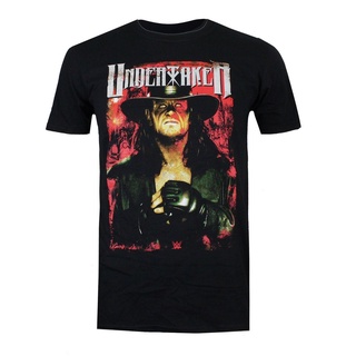 เสื้อยืดผ้าฝ้าย เสื้อยืด พิมพ์ลาย Wwe The Undertaker s Licensed Merchandise สีดํา สไตล์คลาสสิก สําหรับผู้ชาย CLemca64ICe