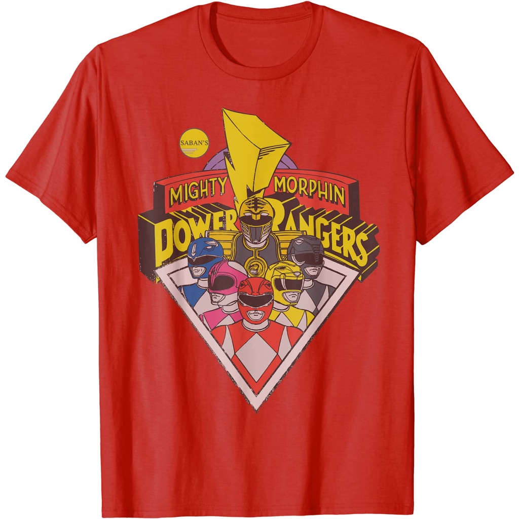 เสื้อยืดผ้าฝ้ายพรีเมี่ยม เสื้อยืด พิมพ์ลายโลโก้ Us Power Rangers 01