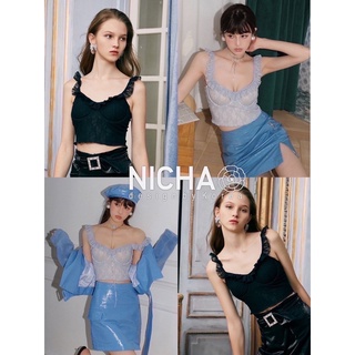 NICHA online 🛒🦋สายเดี่ยว ผ้าลูกไม้ เสริมฟองน้ำ มีซับใน สายฝอห้ามพลาดด