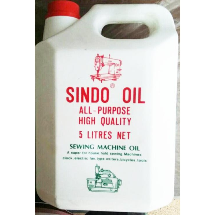 ﻿SINDO น้ำมันจักรอเนกประสงค์สำหรับจักรเย็บผ้า จักรอุตสาหกรรม เครื่องยนต์ ๆลๆ ขนาด 5 ลิตร