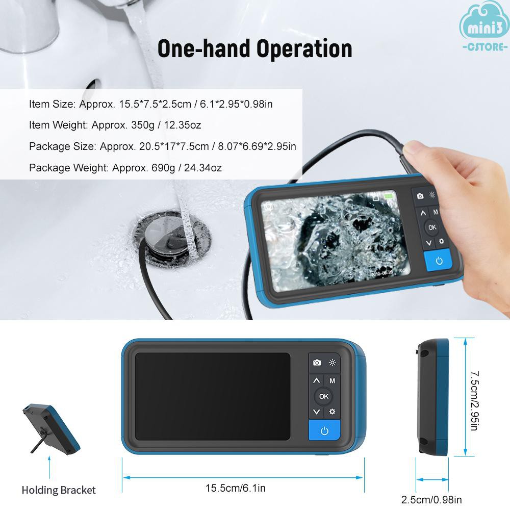 MINI 4.5inch HD Color Screen Digital Endoscope 5.5mm Single Lens IP67 ...