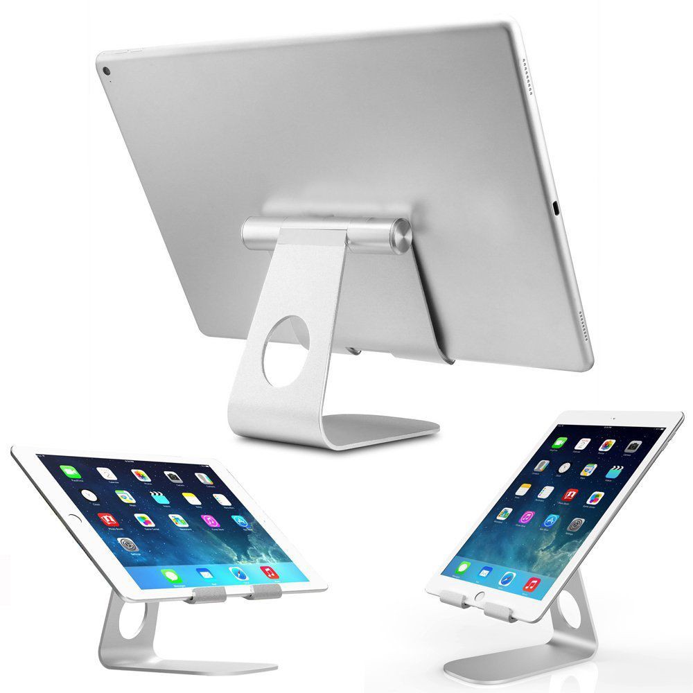 Pad/tablet Stand 7"-15" ขาตั้ง Aluminum สีเงิน น้ำหนักเบา มั่นคง รับน้ำหนักได้มาก Pad & tablet และสมาร์ทโฟนได้ทุกรุ่น