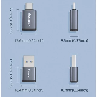 💜ถูกจริง/ส่งไว📦Essager หัวแปลง TypeC To USB 3.0 รองรับ OTG 5Gbps Adapter TypeC / UBS / Micro