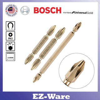 Bosch ดอกไขควงแม่เหล็ก สีทอง PH2-45 มม. 65 มม. 110 มม. 2608521041 / 2608521042 / 2608521043 - 1 ชิ้น