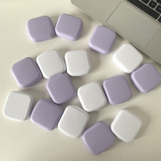 CH丨cute Purple and white contact lens casing  Cosmetic contact lenses case with mirror