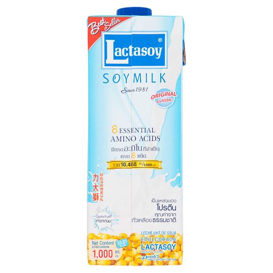 ✨ขายดี✨ แลคตาซอย น้ำนมถั่วเหลือง ยูเอชที รสหวาน 1000มล. Lactasoy UHT Soy Milk Sweet Flavor 1000 ml.