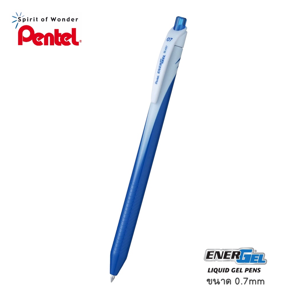 Pentel ปากกาหมึกเจล เพนเทล Energel Slim BL437 0.7mm - หมึกสีน้ำเงิน