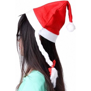 ﻿MOMMA หมวก แฟนซี เปียคู่ ซานต้าครอส 12 ใบ Free Size ( 12 Christmas Pigtail Hats )