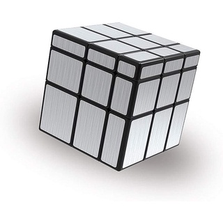 Qiyi ลูกบาศก์กระจกปริศนา 3x3 ความเร็ว 3x3x3 สีเงิน