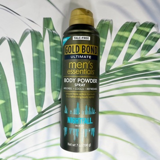 (Gold Bond®) Ultimate Mens Essentials Body Powder Spray, Nightfall Scent 198g แป้งทาตัว แบบสเปรย์ สำหรับผู้ชาย