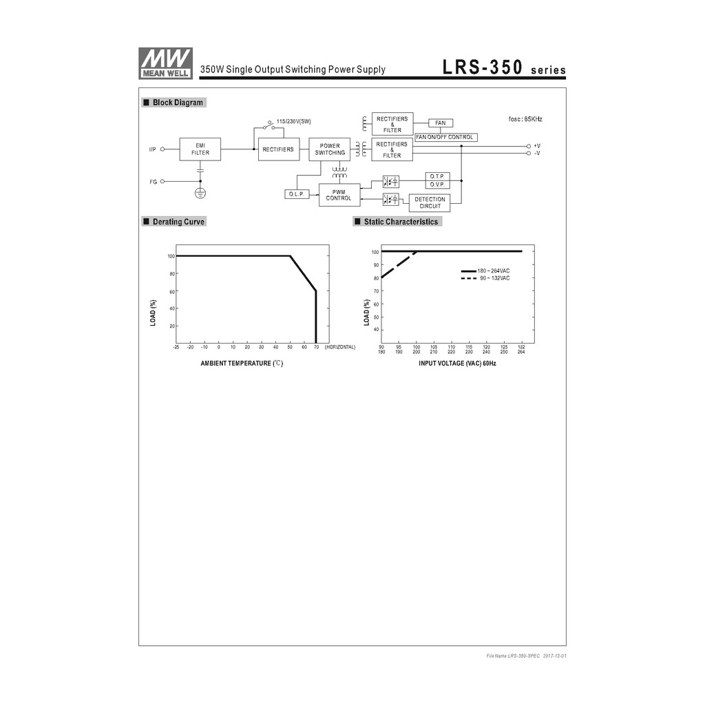 Meanwell หม้อแปลง 12V สวิทชิ่ง Mean Well 29A 350W LRS-350-12 - รูปที่ 3