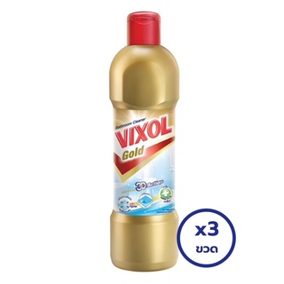 [แพ็ค 3 ขวด] VIXOL วิกซอล น้ำยาล้างห้องน้ำ โกลด์ 450 มล.