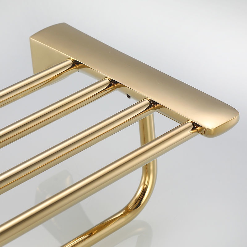 อุปกรณ ์ ห ้ องน ้ ํา Organizer Rack Gold สแตนเลสห ้ องน ้ ํา Organizer ห ้ องน ้ ําผ ้ าเช ็ ดตัวผู ้ ถือเนื ้ อเยื ่ อห ้ องน ้ ําแปรงผู ้ ถือ - รูปที่ 6