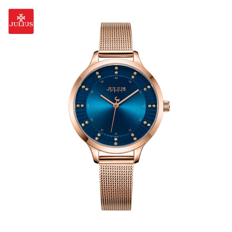 Julius นาฬิกาข้อมือผู้หญิง JA-1058C สายสแตนเลส หน้าปัดกลม แบรนด์เกาหลี แฟชั่นฮิตของแท้
