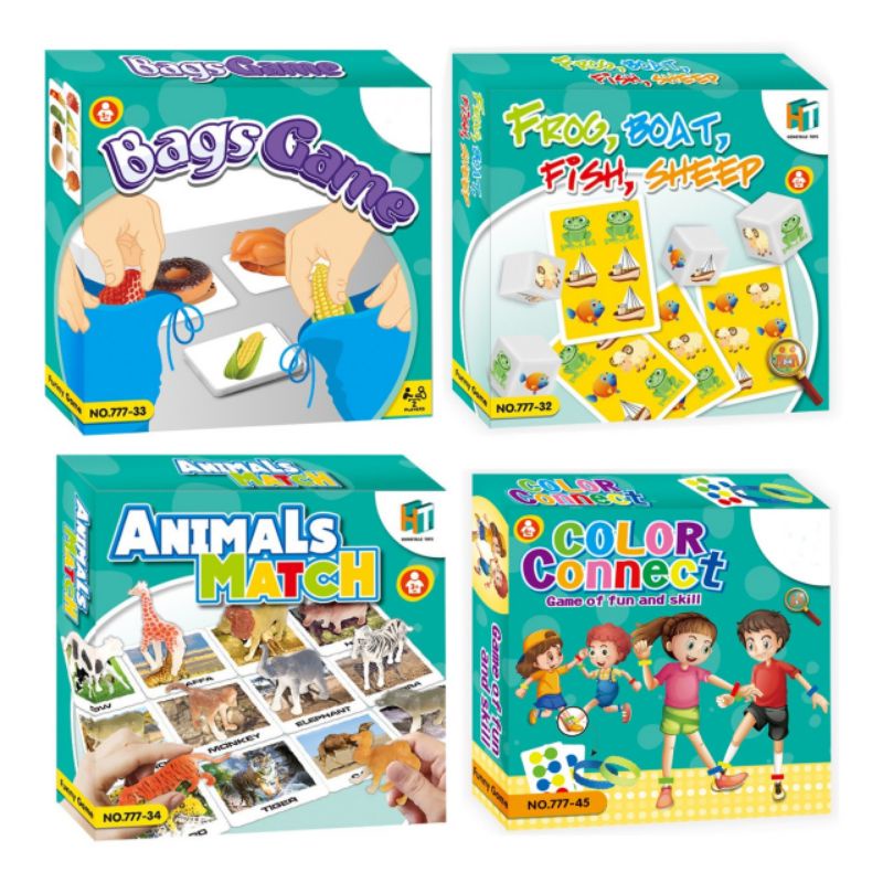 Kids learning เกมส์ครอบครัว บอร์ดเกมส์ เกมส์จับคู่ เกมส์ฝึกสมอง Bags Game Animal Match Color connect