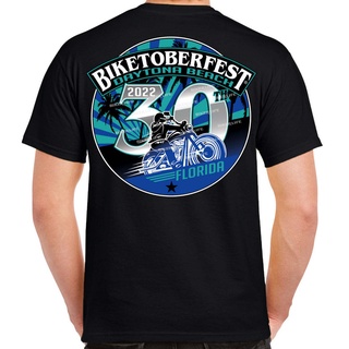 ROUND คอลูกเรือเสื้อยืด พิมพ์ลายโลโก้ 2022 Biketoberfest Daytona Beach Official สําหรับผู้ชาย-4XL