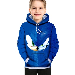 เสื้อกันหนาวเสื้อฮู้ดดี้สเวตเตอร์ Sonic The Hedgehog สําหรับเด็ก