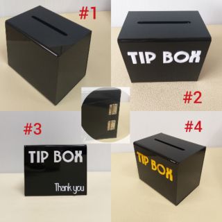 Wow!! black 💥💥มีให้เลือก 4 แบบ ฝาบานใหญ่ขึ้น บานพับมากขึ้น กล่อง tip box 🔥🔥 กล่องทิปบ็อก กล่องใส่เงิน