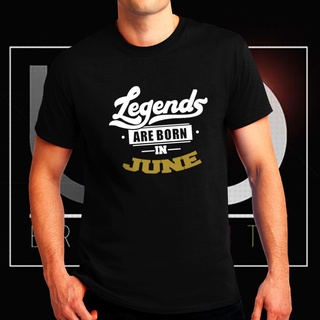 T-shirt  เสื้อยืดคอกลม ผ้าฝ้าย 100% พิมพ์ลาย Legends are Born in June แฟชั่นฤดูร้อน สําหรับผู้ชายS-5XL