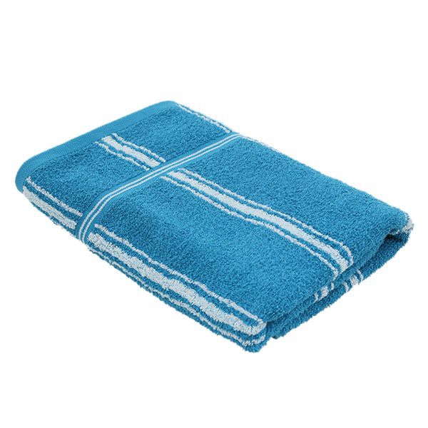 ✨นาทีทอง✨ ผ้าขนหนู ขนาด 27 x 54 นิ้ว พื้นสีน้ำเงินริ้วขาว BESICO Basic Towel Blue w/ White Stripes Size 27 x 54 IN.